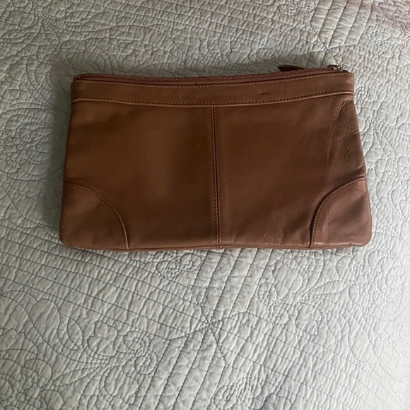 Vintage Brown Leather Clutch - Picture 1 of 5